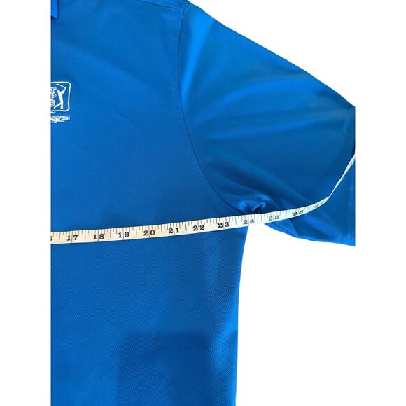 FootJoy FJ Blue Golf Polo TPC Sawgrass Logo Men’s Large Performance Shirt - Picture 10 of 11